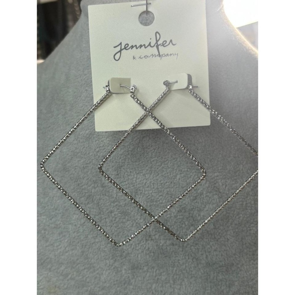 Oversized Textured Square Hoops